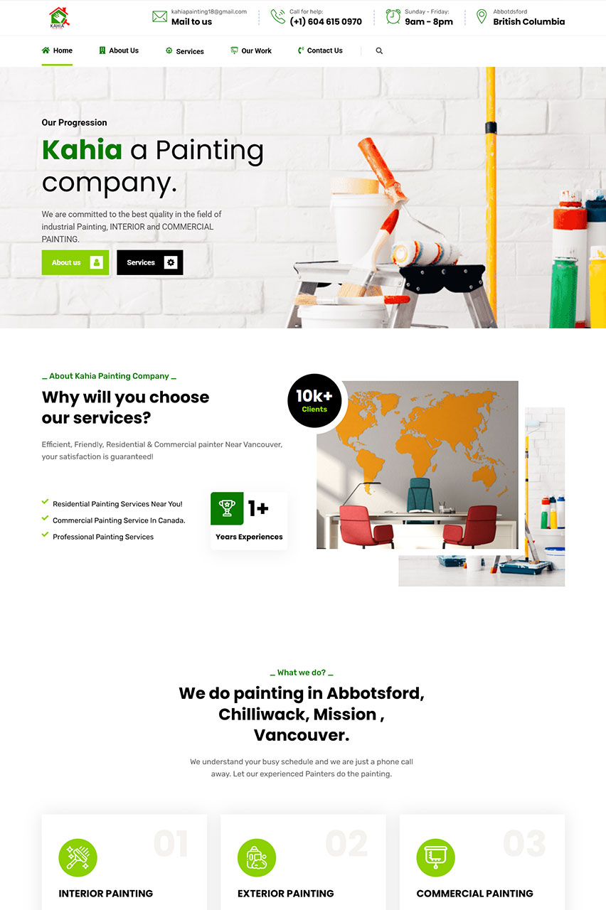 Kahia painting company Website design