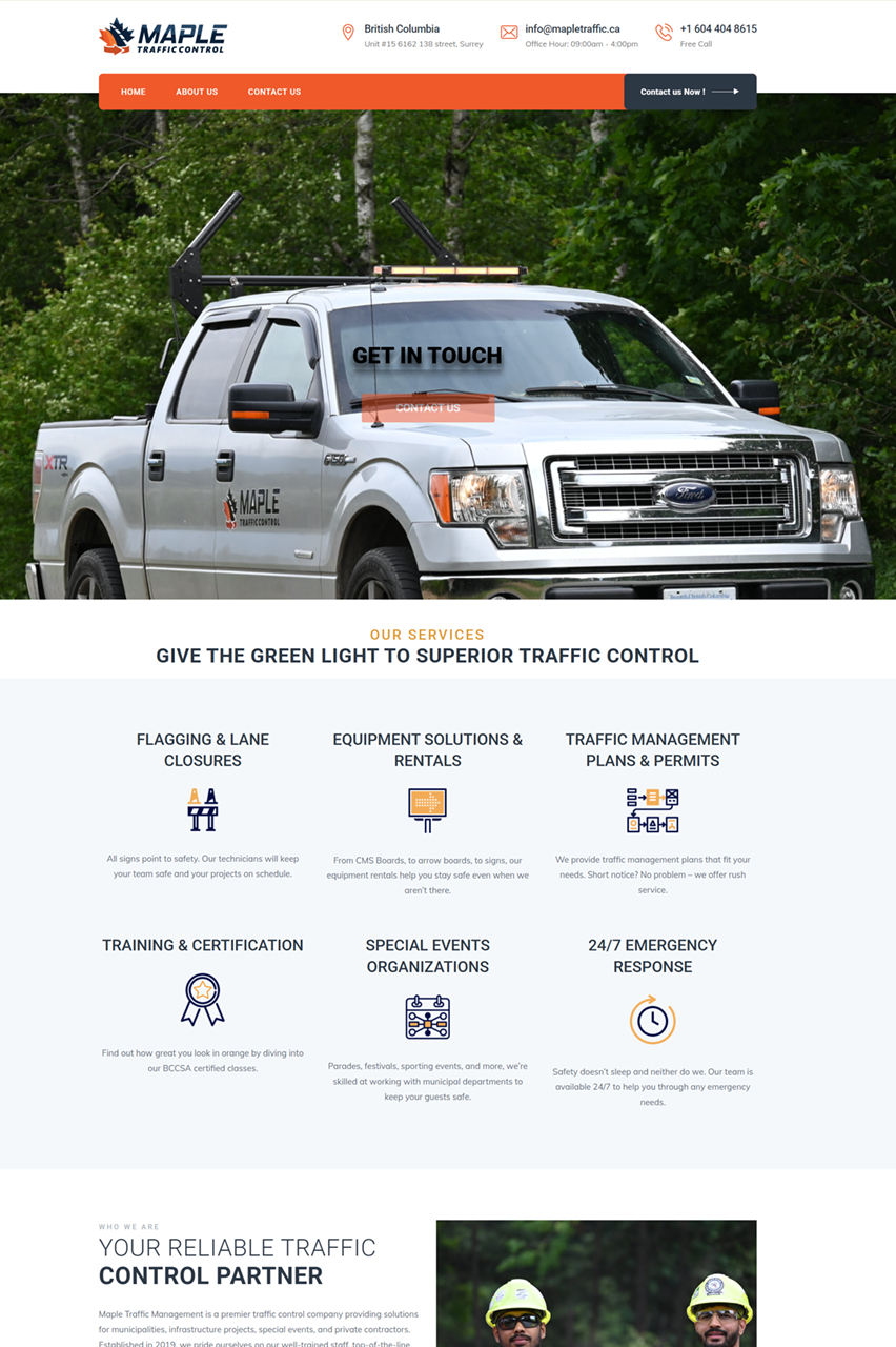 maple traffic website designed by sukh mehmi